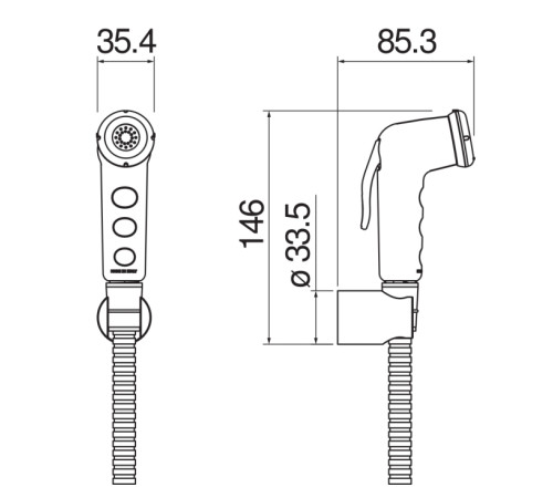 Гигиенический душ с держателем и шлангом Nobili AD146/52BB хром/белый