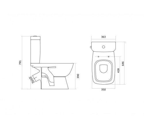 Унитаз-компакт Santek Нео Лайт 2-режимный сиденье дюропласт микролифт 1.WH30.2.409