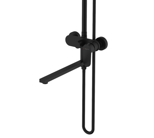 Душевая система со смесителем для ванны Aquatek Ника 300х193 мм матовый черный AQ2840MB