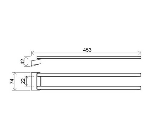 Полотенцедержатель поворотный RAVAK 10° TD 340.20 42 см черный X07P564