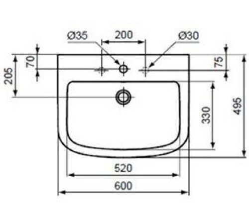 Раковина Ideal Standard Tempo 60 см с отверстием под смеситель T056401