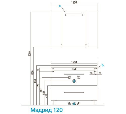 Комплект Акватон Мадрид 100 М тумба-умывальник 1A126901MA010 и раковина Айрис 100 1A723031AG010 1A1269K5MA010