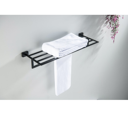 Полка для полотенец Aquatek Libra матовый черный AQ4315MB