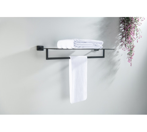 Полка для полотенец Aquatek Libra матовый черный AQ4315MB