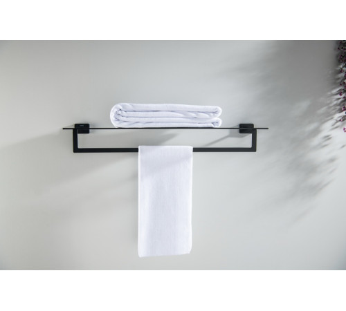 Полка для полотенец Aquatek Libra матовый черный AQ4315MB
