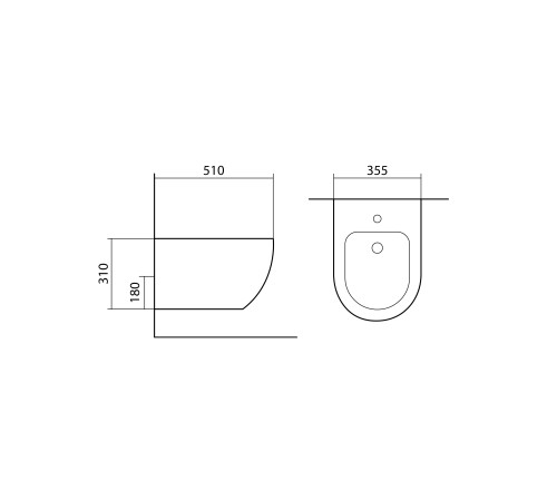 Биде подвесное Aquanet Европа 510x355x311 мм черный матовый AQ1016-MB