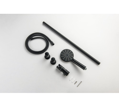 Душевой гарнитур Aquanet Оберон 3jet 65 см матовый черный AQ2016MB