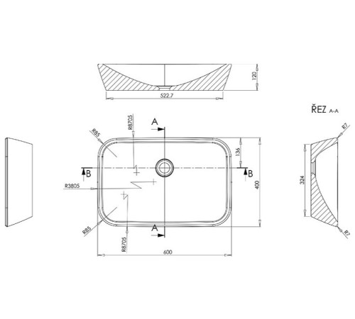 Раковина-чаша RAVAK Ceramic R 600 белый XJX01160002