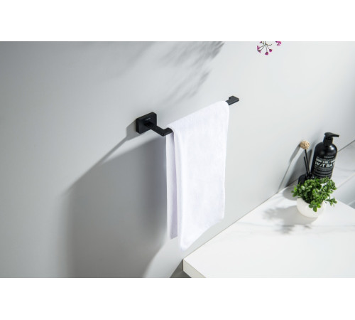 Полотенцедержатель кольцо Aquatek Libra матовый черный AQ4319MB