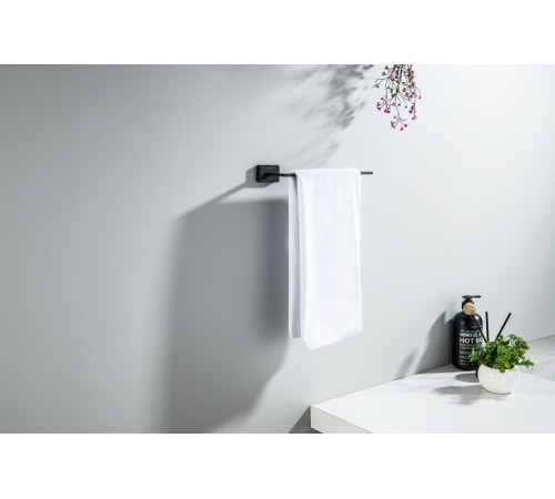 Полотенцедержатель кольцо Aquatek Libra матовый черный AQ4319MB