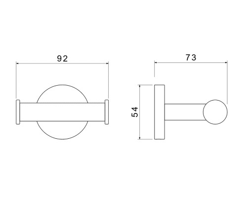 Крючок двойной Aquanet Оберон шлифованное золото AQ4202BG