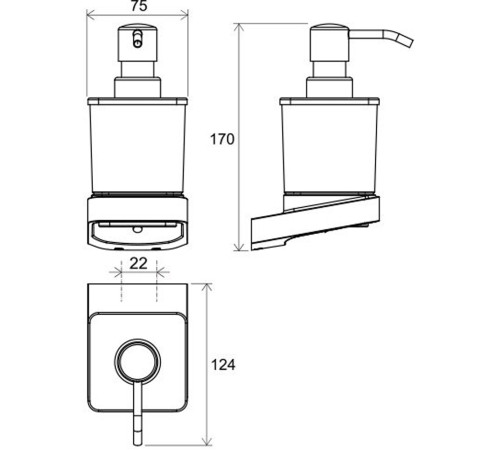 Дозатор для жидкого мыла RAVAK 10° TD 231.20 черный X07P559