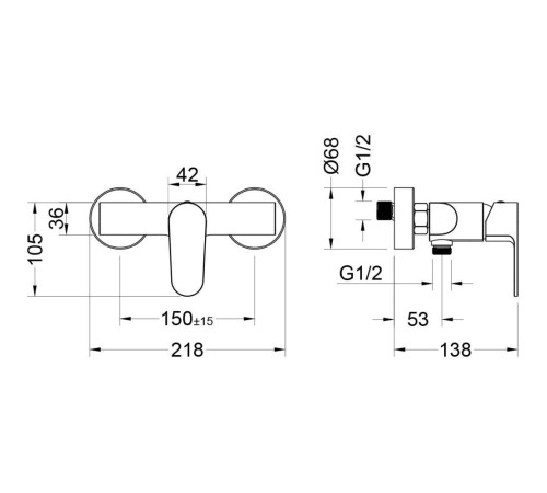 Смеситель для душа Aquanet Oberon шлифованное золото AQ1260BG