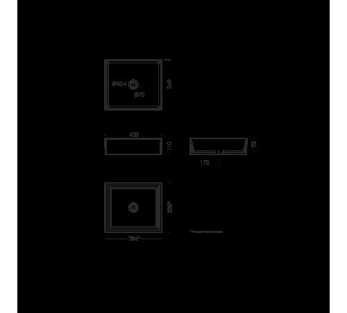 Раковина накладная Salini Novel Slim 40 WB.CT/Novel/40-N.Slim/WHT.G/S1