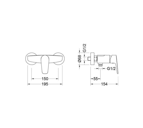 Смеситель для душа Aquanet Бетта оружейная сталь AQ1160BGM