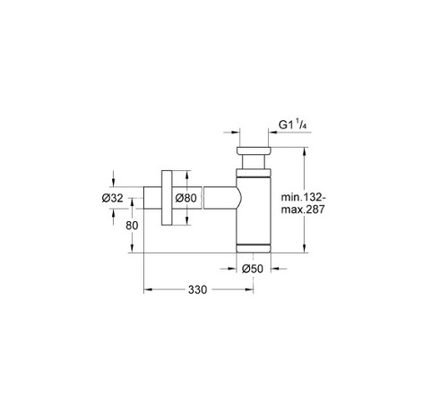 Сифон для раковины GROHE 1 1/4 латунь холодный рассвет матовый 28912GN0