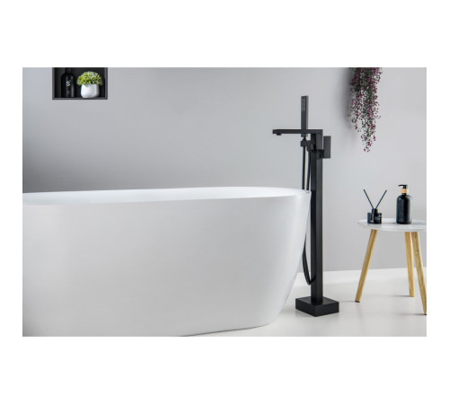 Смеситель для ванны Aquanet Libra напольный черный матовый AQ1645MB