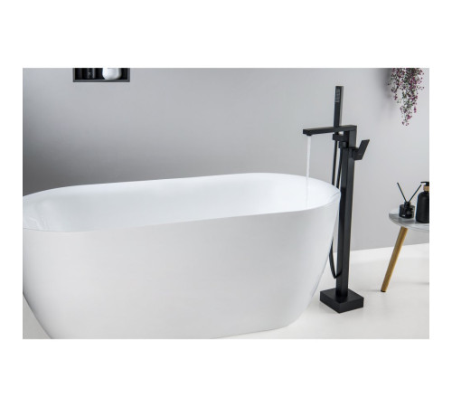 Смеситель для ванны Aquanet Libra напольный черный матовый AQ1645MB