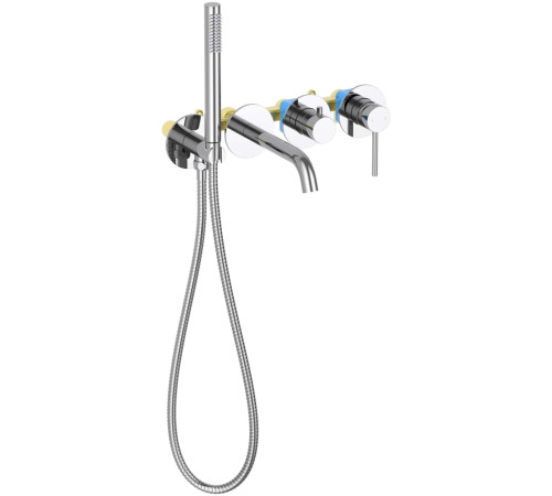 Смеситель для ванны встраиваемый Aquanet Европа внешняя и скрытая часть хром AQ1344CR