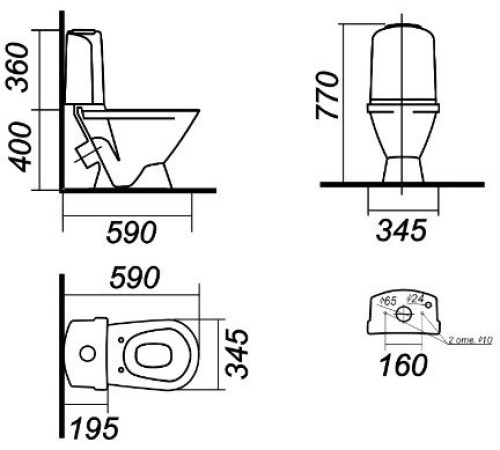 Унитаз-компакт VitrA Classic Comfort Белый WC.CC/Classic/2-DM/WHT.G/S1
