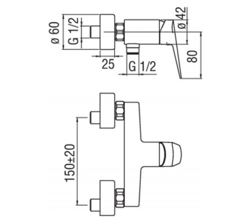 Смеситель для душа Bravat Blues BS101130CR