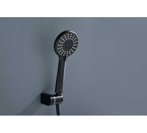 Смеситель для ванны Aquanet Oberon с душевым набором 3jet матовый черный AQ1249MB