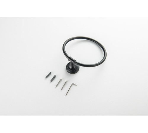 Полотенцедержатель кольцо Aquanet Классик матовый черный AQ4512MB