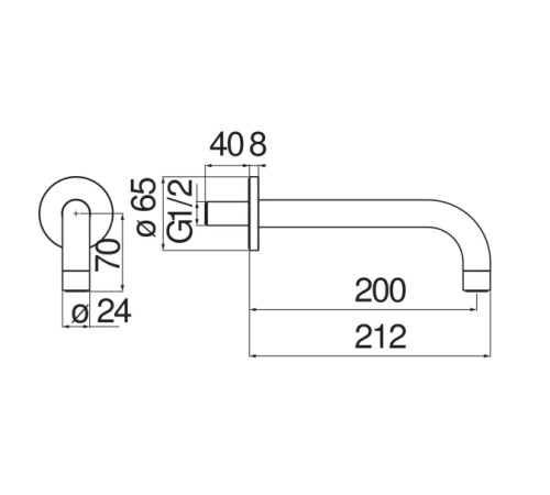 Излив Avenue глянцевый черный AV00158/36FLP