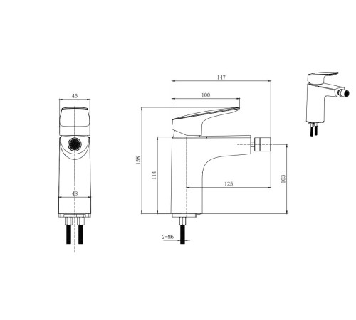 Смеситель для биде Aquatek Вега AQ1018CR