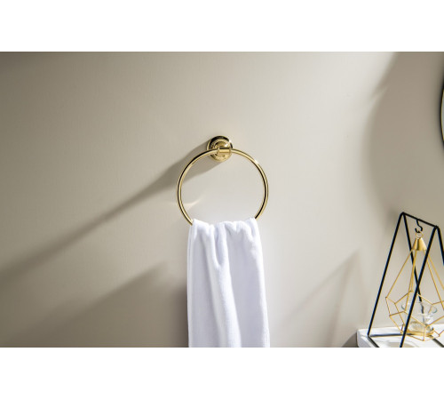 Полотенцедержатель кольцо Aquanet Классик полированное золото AQ4512PG