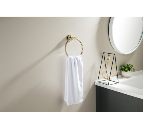 Полотенцедержатель кольцо Aquanet Классик полированное золото AQ4512PG