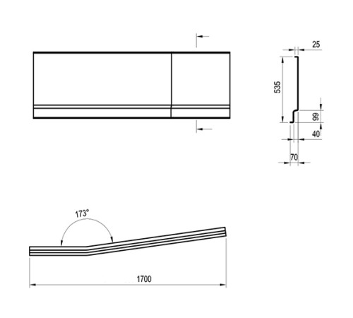 Панель передняя для ванны RAVAK Be Happy II 170 R белая CZ95100A00