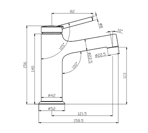 Смеситель для умывальника Lemark Minima монолитный хром LM3806C