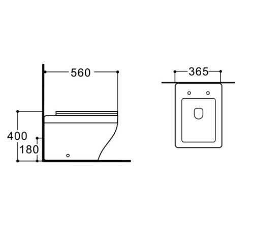 Унитаз напольный приставной безободковый Aquatek Амадео 560х365х400 мм с сиденьем микролифт AQ1964-00