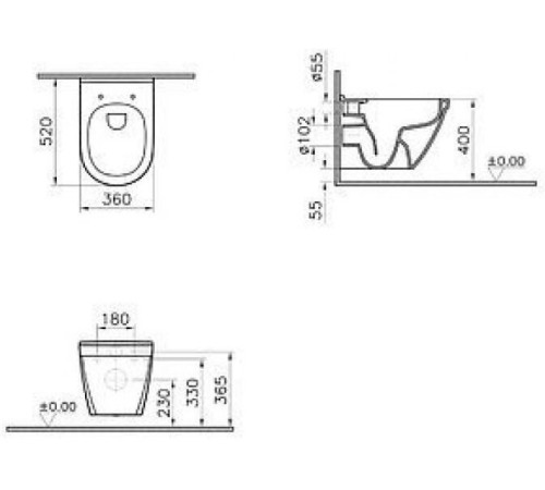 Унитаз подвесной безободковый VitrA S50 Rim-Ex 7740B003-0075