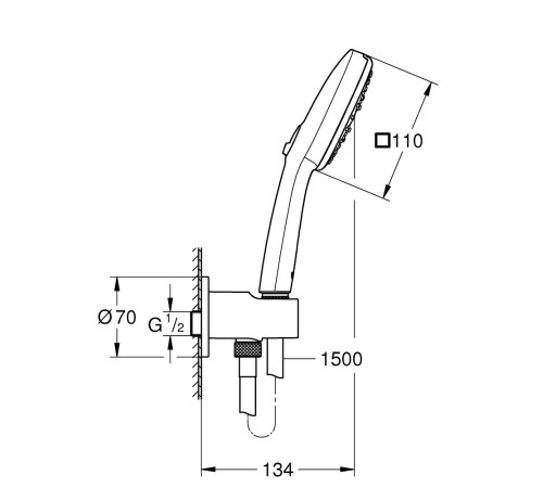 Душевой набор Grohe Tempesta Cube 110 3 режима хром 26910003