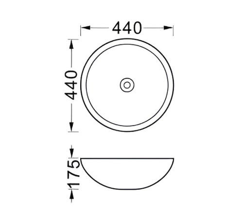 Раковина накладная AQUATON 440x440x175 мм матовый белый AQ5354-MW