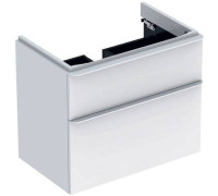 Тумба под раковину Geberit Smyle Square 75 см 2 ящика белый глянец 500.353.00.1