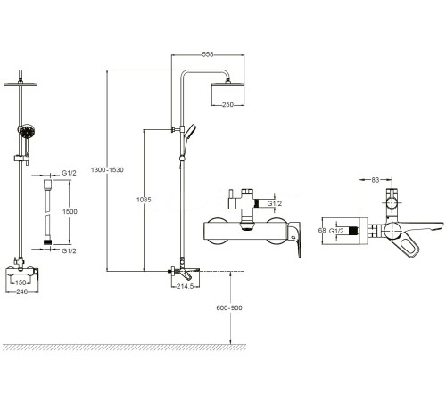 Душевая система Jacob Delafon Aleo E26809-CP