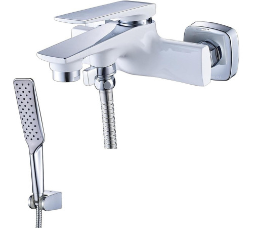 Смеситель для ванны Lemark Allegro с коротким изливом хром/белый LM5914CW