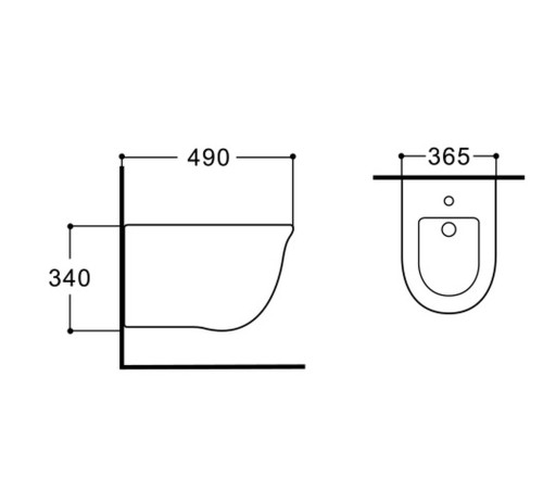 Биде подвесное Aquanet Классик 490x365x340 мм AQ1161-00