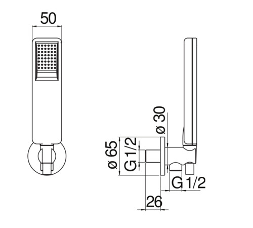 Душевой набор с шланговым подсоединением Nobili AD146/49CR хром