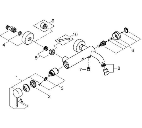 Смеситель для ванны GROHE Essence однорычажный хром 33624001