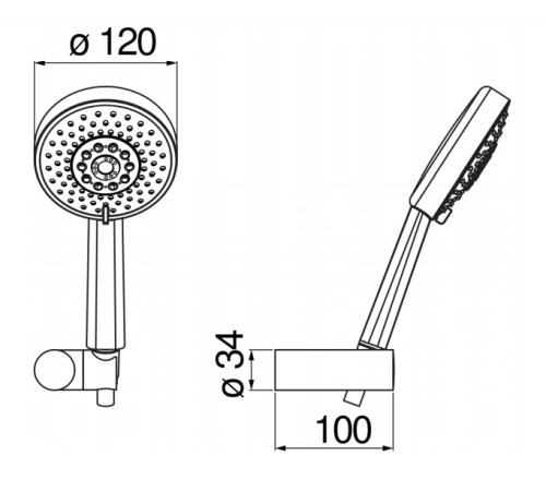 Душевой набор Nobili AD146/48FLP черный глянцевый