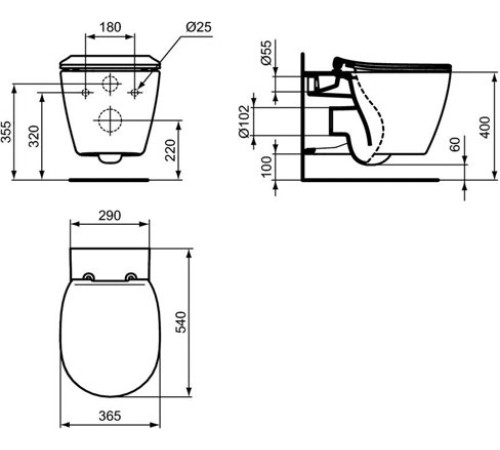 Унитаз подвесной Ideal Standard Connect AquaBlade E047901