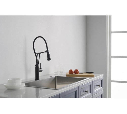 Смеситель для кухни Aquanet Европа профессиональный 2 jet матовый черный AQ1388MB