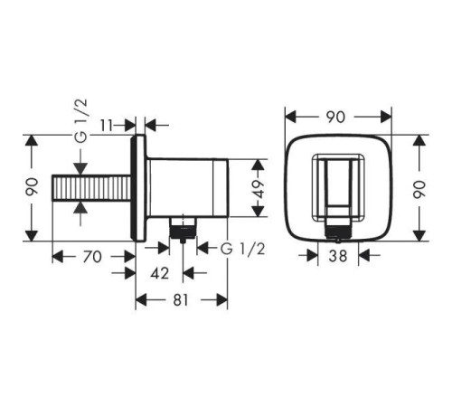 Шланговое подсоединение Hansgrohe Fixfit Q 26887000
