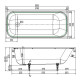 Ванна чугунная Wotte Start 1700х750х458 мм с отверстиями для ручек Start 1700x750UR