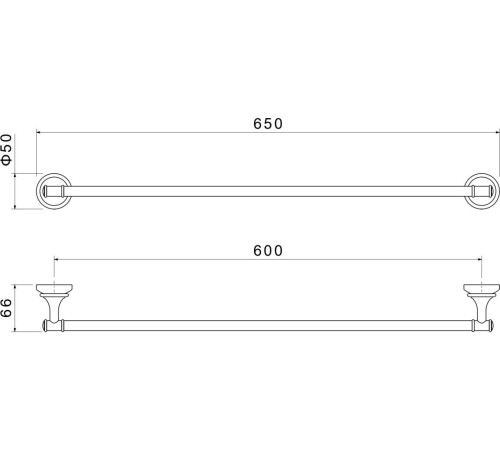 Полотенцедержатель Aquanet Классик 600 мм матовый черный AQ4514MB