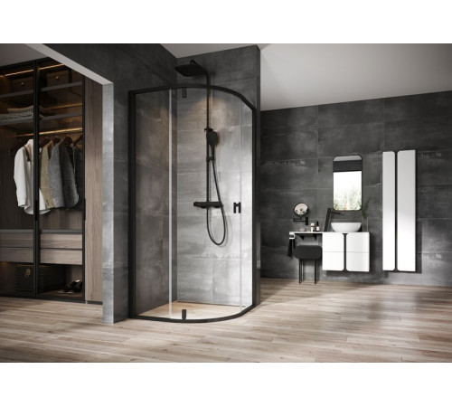 Душевая стойка с термостатическим смесителем и ручным душем RAVAK TD F 091.20/150 черный X070160